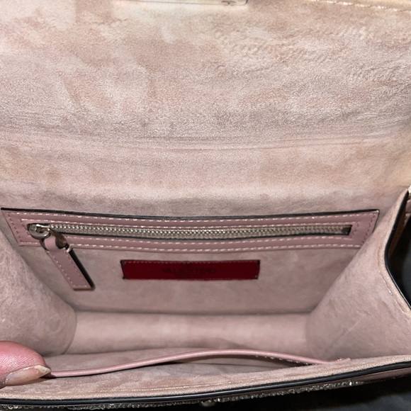RARE Valentino rock studd with rhinestones n baguettes gorgeous handbag dust bag - Picture 11 of 13